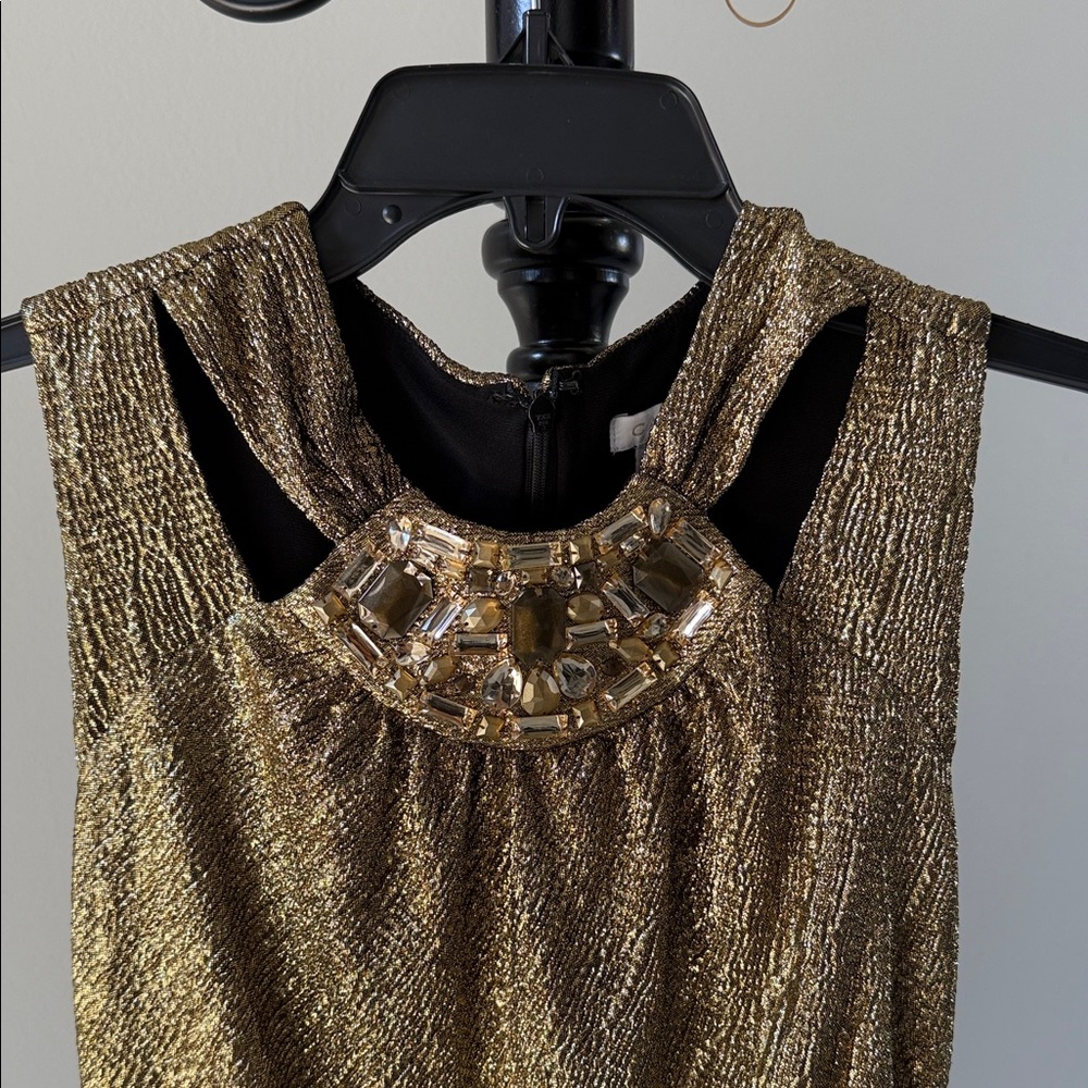 Cache Gold Embellished Mini Dress - Picture 3 of 5